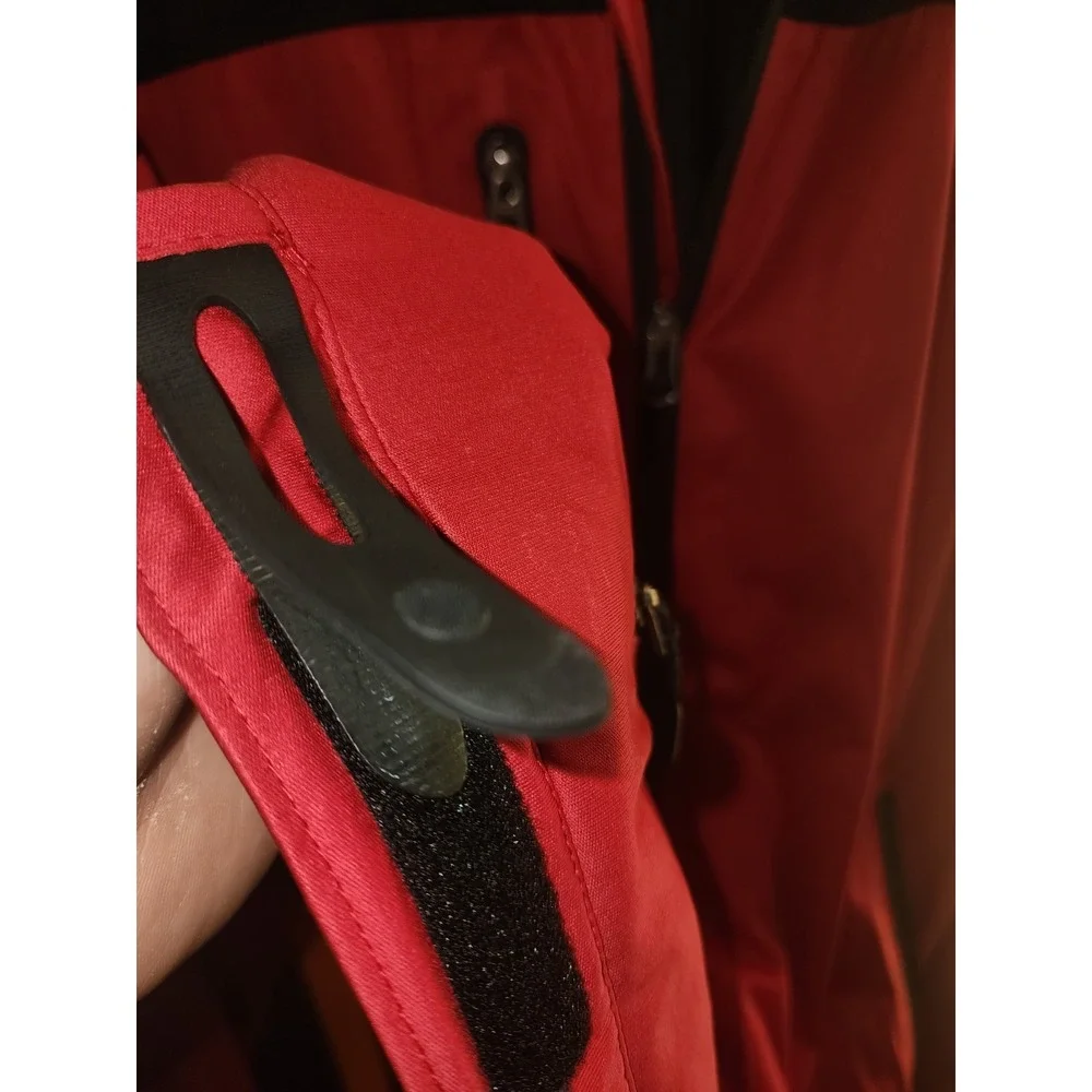 Mens Sun Mountain RainFlex Waterproof Golf Bomber jacket Red Black trim size L